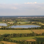 paysage de la Dombes vu depuis la montgolfière